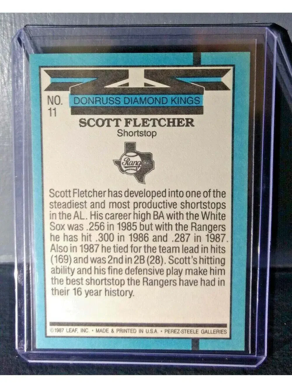 1988 Scott Fletcher Donruss Diamond Kings #11 Baseball Card